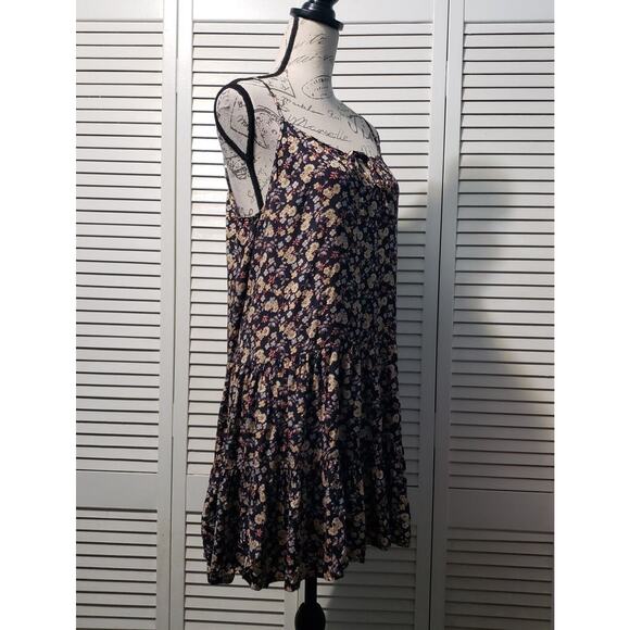 Dress Forum Los Angeles Floral Spaghetti Strap Dress Women's Medium Navy Mini - Picture 2 of 9